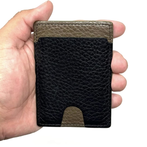 🟤⬛️ BURBERRY CARDHOLDER ⬛️🟤Beautiful Black/Saddle Brown - Picture 2 of 8